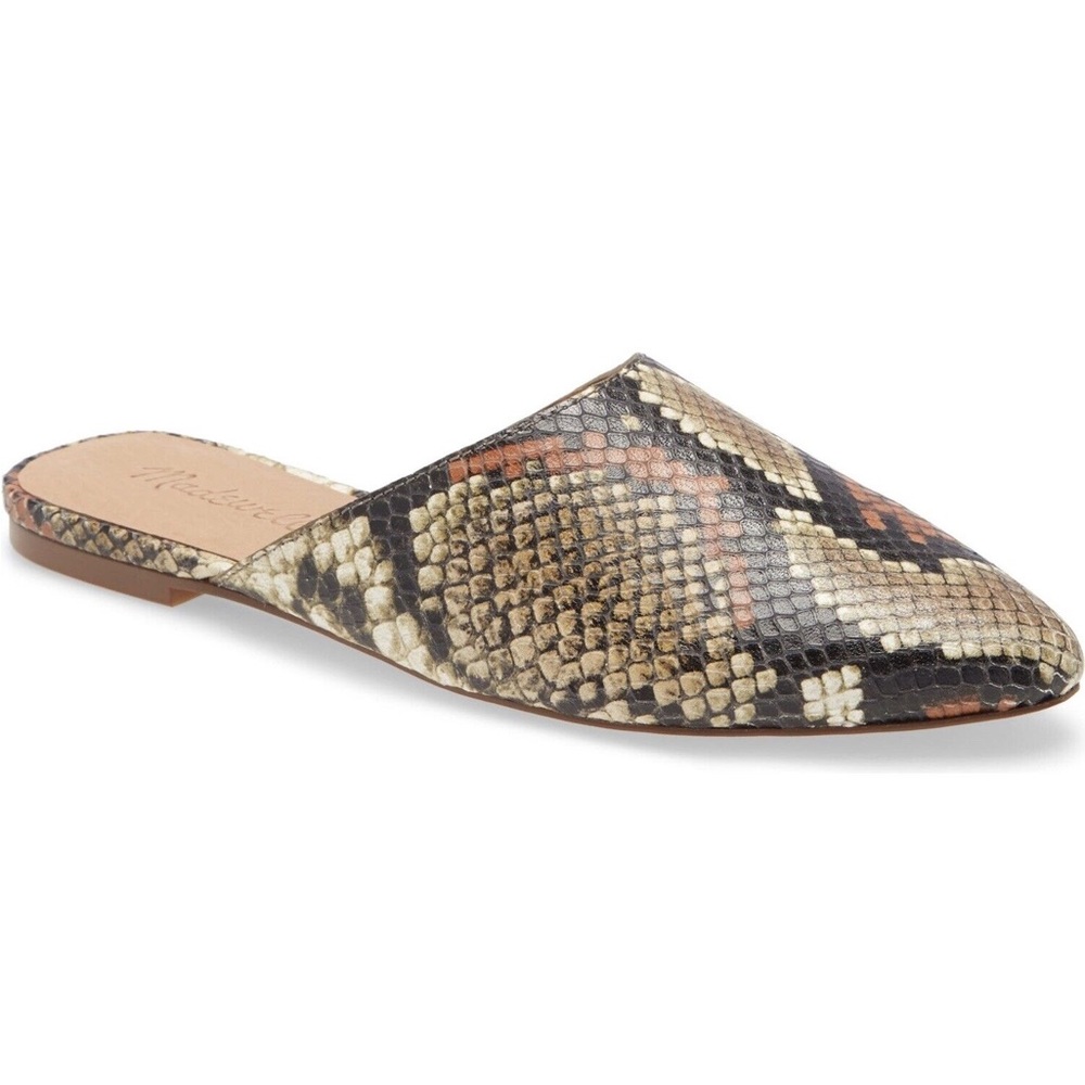 Madewell Remi Mule in Snake Embossed Leather